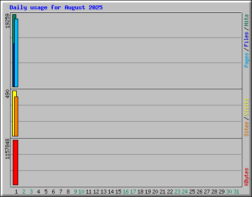 Daily usage for August 2025