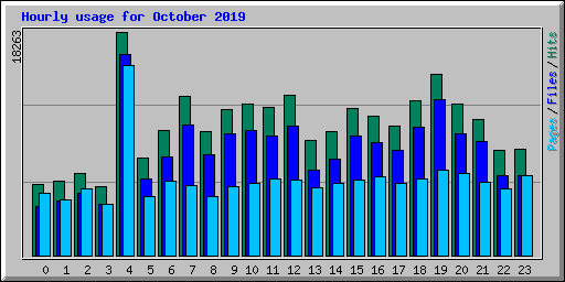 Hourly usage for October 2019