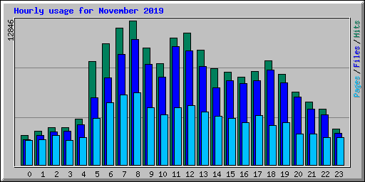Hourly usage for November 2019
