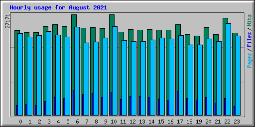 Hourly usage for August 2021